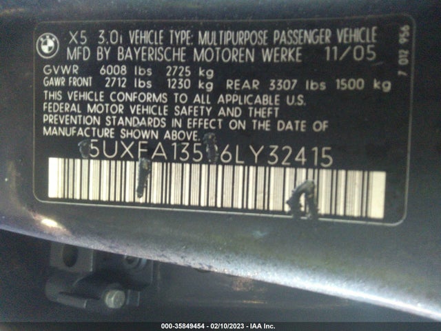 BMW X5 2006 5UXFA13596LY32415 Image 11