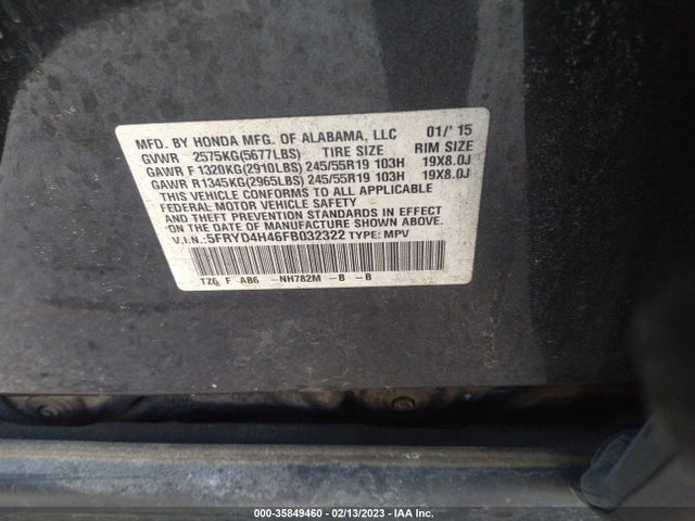 2015 Acura MDX, VIN: 5FRYD4H46FB032322