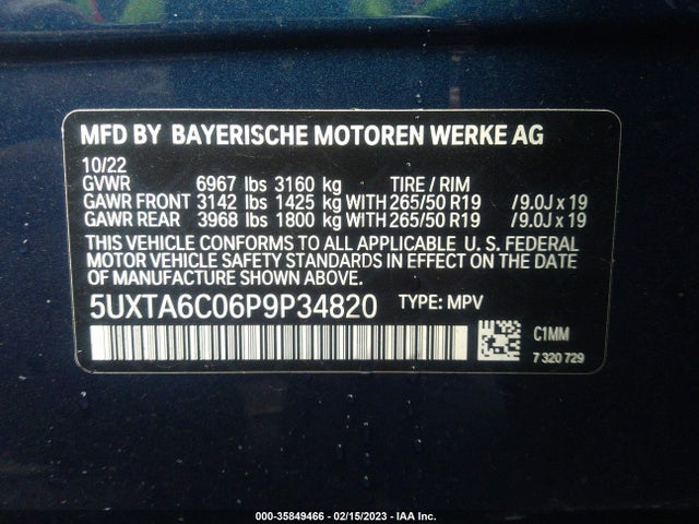BMW X5 Xdrive45e 2023 5UXTA6C06P9P34820 Image 11