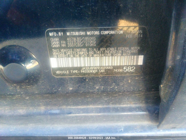 JA32U8FW7EU020669 Mitsubishi LANCER GT