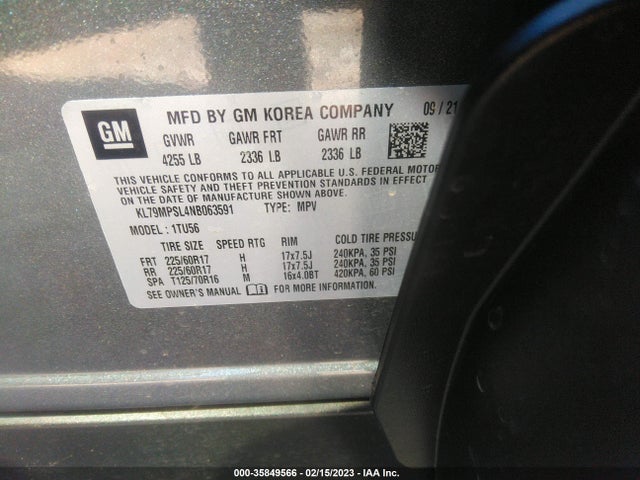 Chevrolet Trailblazer Lt 2022 KL79MPSL4NB063591 Image 10