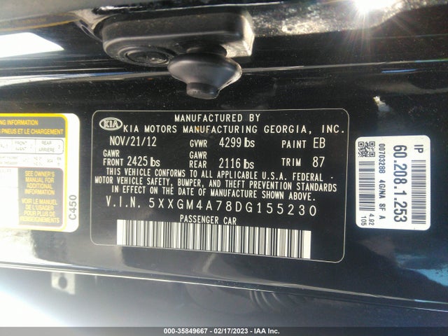 KIA Optima Lx 2013 5XXGM4A78DG155230 Image 9