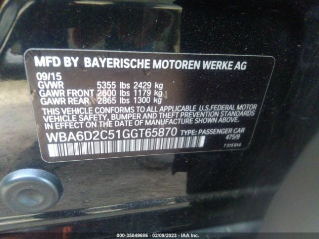 WBA6D2C51GGT65870 BMW 6 Series 640i Xdrive