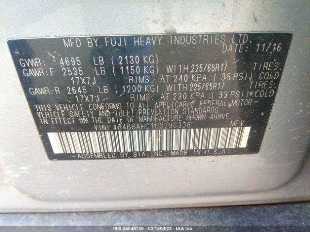 4S4BSAHC1H3296336 Subaru Outback Premium