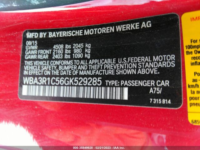 WBA3R1C56GK529285 BMW 4 Series 435i