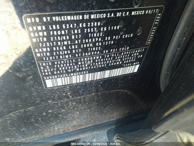 3VV3B7AX5JM052462 Volkswagen Tiguan Sel/se