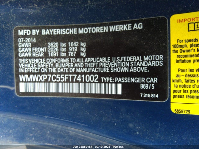 2015 Mini Cooper, VIN: WMWXP7C55FT741002