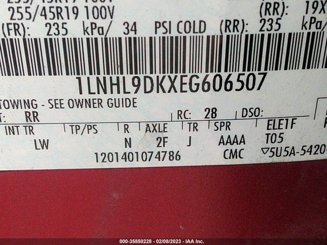 Lincoln MKS 2014 1LNHL9DKXEG606507 Image 10