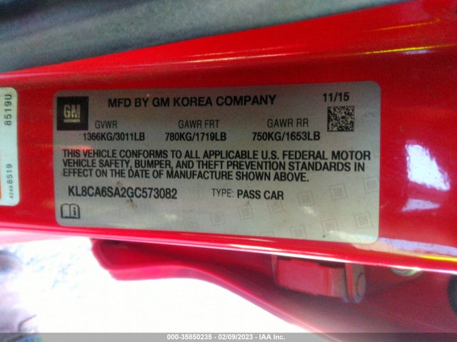 Chevrolet SPARK LS 2016 KL8CA6SA2GC573082 Image 10