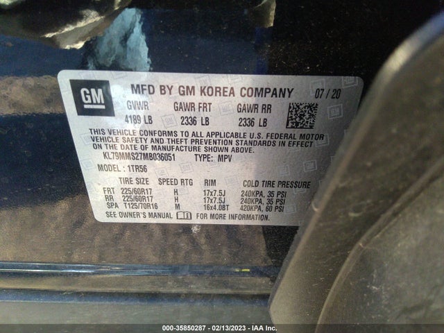 Chevrolet Trailblazer Ls 2021 KL79MMS27MB036051 Image 9