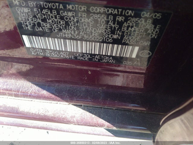 Lexus LS 430 2005 JTHBN36F355022106 Image 10