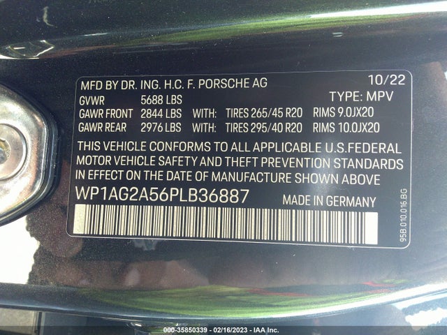 2023 Porsche Macan, VIN: WP1AG2A56PLB36887