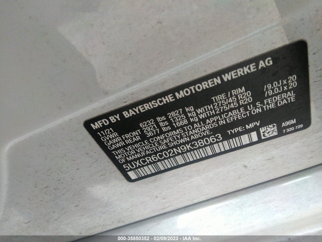 BMW X5 Xdrive40i 2022 аукцион фото