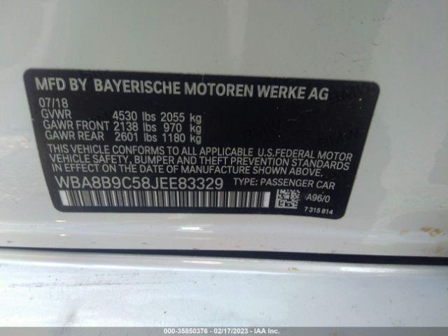 WBA8B9C58JEE83329 BMW 3 Series 330i