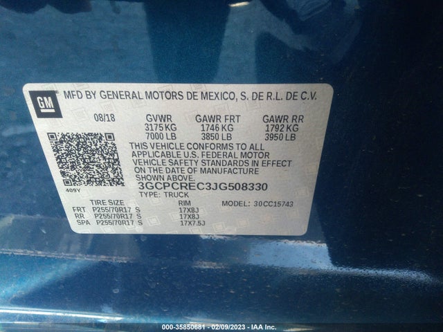 Chevrolet Silverado 1500 Lt 2018 3GCPCREC3JG508330 Image 10