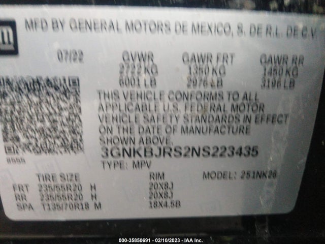 2022 Chevrolet Blazer, VIN: 3GNKBJRS2NS223435