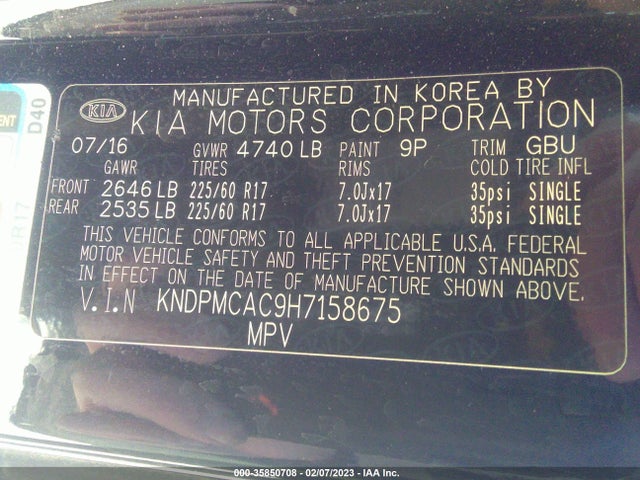 KIA Sportage Lx 2017 KNDPMCAC9H7158675 Image 10