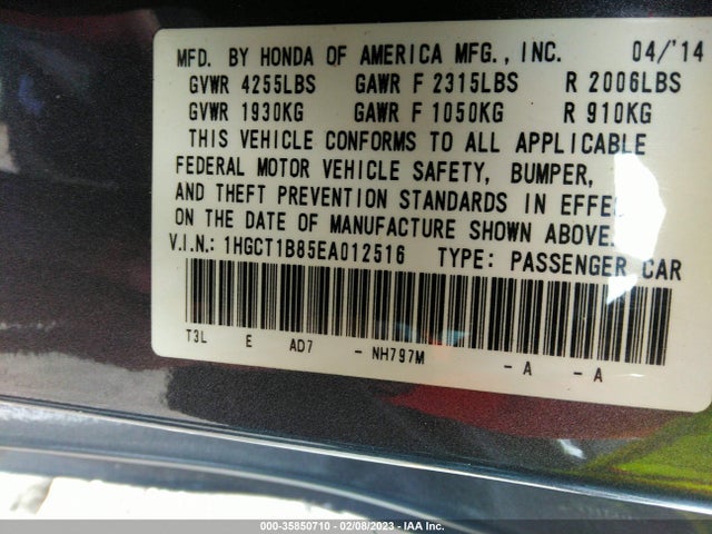 Honda Accord Coupe Ex-l 2014 1HGCT1B85EA012516 Image 9