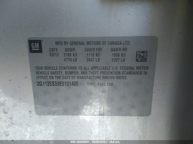 Chevrolet Impala 2014 2G1125S39E9101496 Image 9