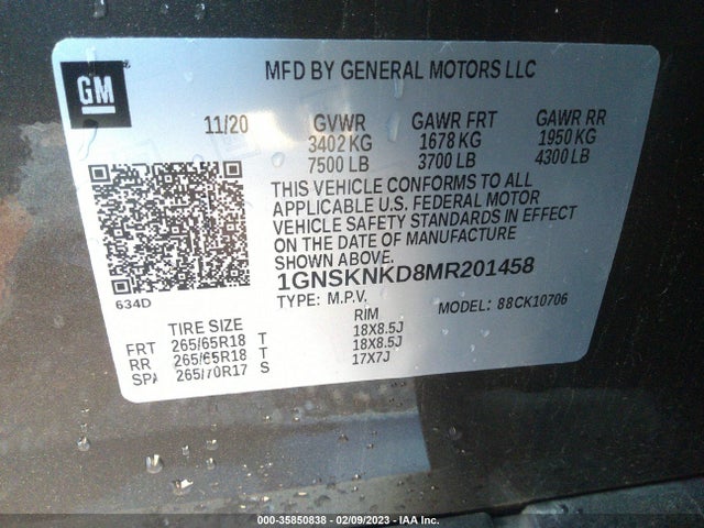 Chevrolet Tahoe Lt 2021 1GNSKNKD8MR201458 Image 9