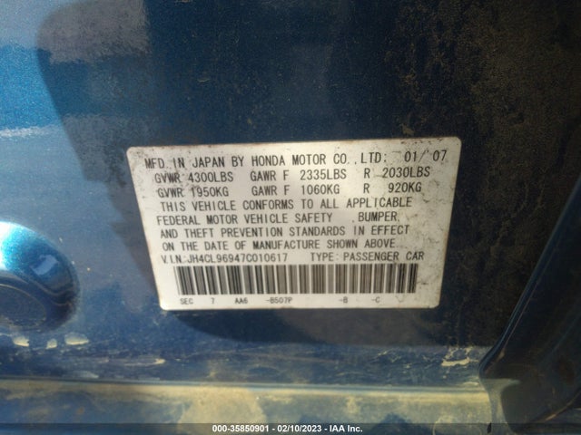 JH4CL96947C010617 Acura Tsx Navi