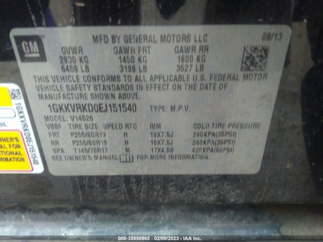 GMC ACADIA SLT 2014 1GKKVRKD0EJ151540 Image 10