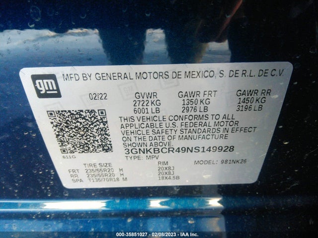 Chevrolet Blazer Lt 2022 3GNKBCR49NS149928 Image 9