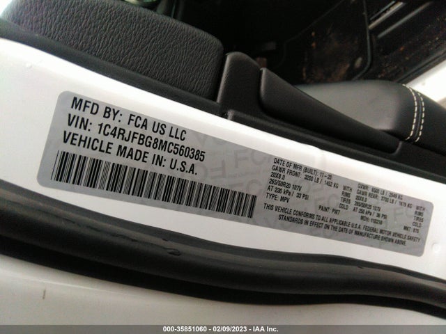 1C4RJFBG8MC560385 Jeep Grand Cherokee 80th Anniversary