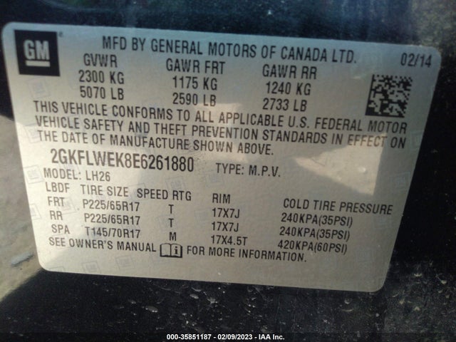 GMC Terrain Sle 2014 2GKFLWEK8E6261880 Image 9