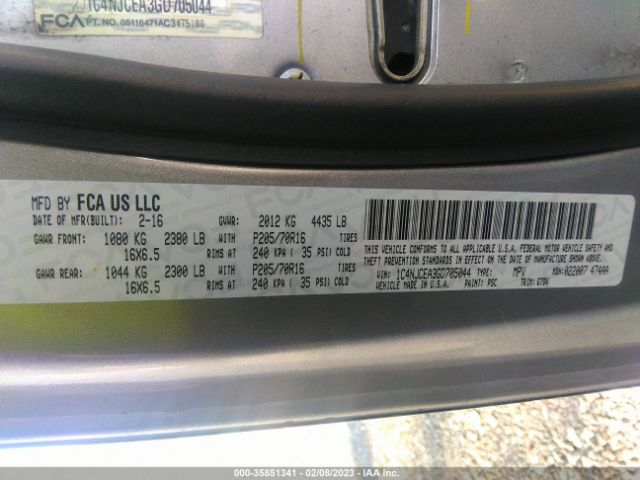 1C4NJCEA3GD705044 Jeep Compass Latitude