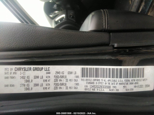 Dodge Durango Express 2011 1D4RD2GG2BC632688 Image 10
