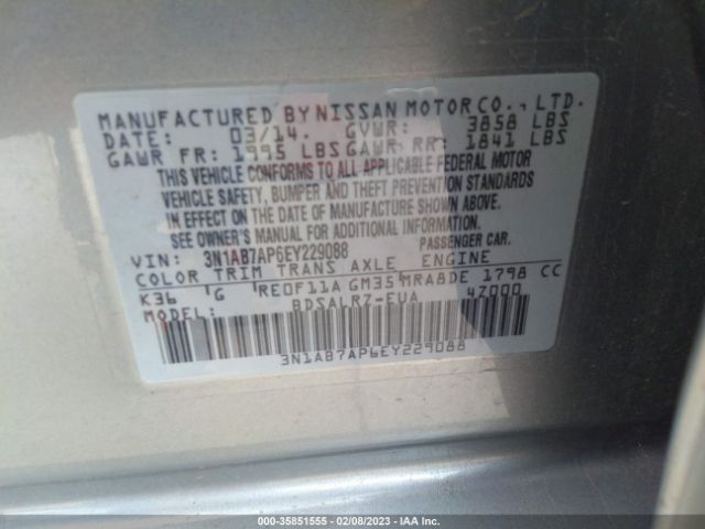 3N1AB7AP6EY229088 Nissan SENTRA SR