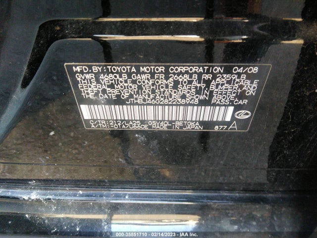 JTHBJ46G282238948 Lexus ES 350