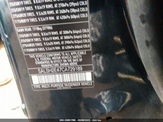 SALSH2E47CA729189 Land Rover Range Rover Sport Sc