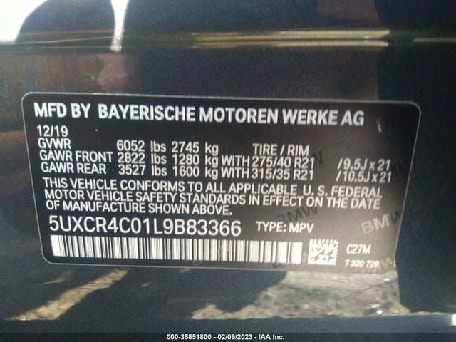 BMW X5 Sdrive40i 2020 5UXCR4C01L9B83366 Image 10