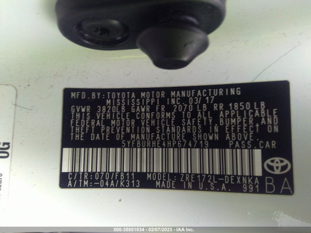 Toyota Corolla L/le/xle/se 2017 5YFBURHE4HP674719 Image 9