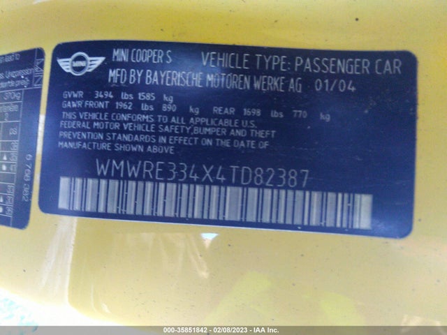 WMWRE334X4TD82387 Mini COOPER HARDTOP