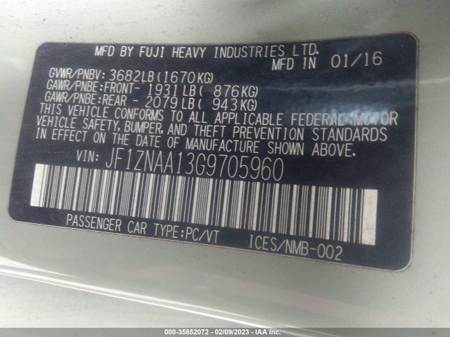 2016 Scion FR-S, VIN: JF1ZNAA13G9705960