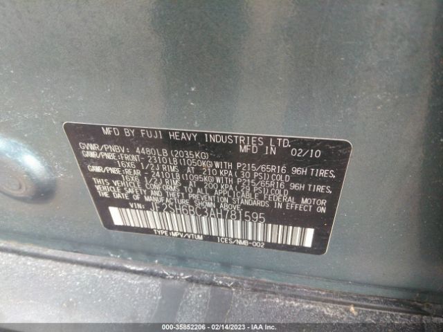 JF2SH6BC3AH781595 Subaru Forester 2.5x
