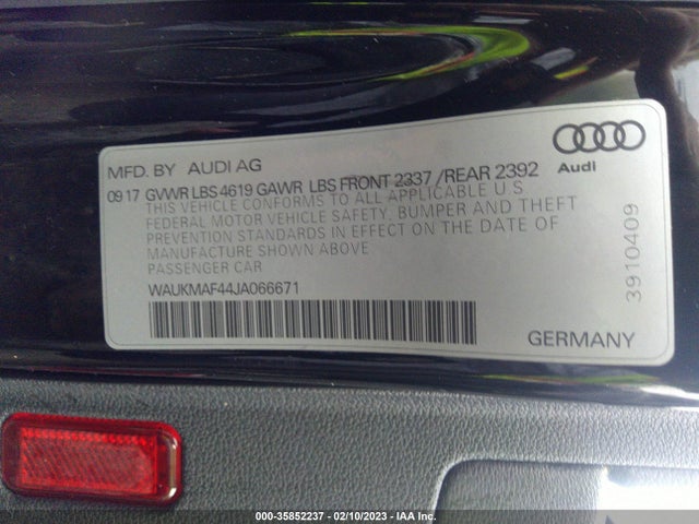 WAUKMAF44JA066671 Audi A4 Premium/tech Premium
