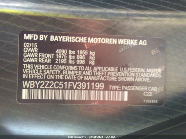 2015 BMW i8, VIN: WBY2Z2C51FV391199