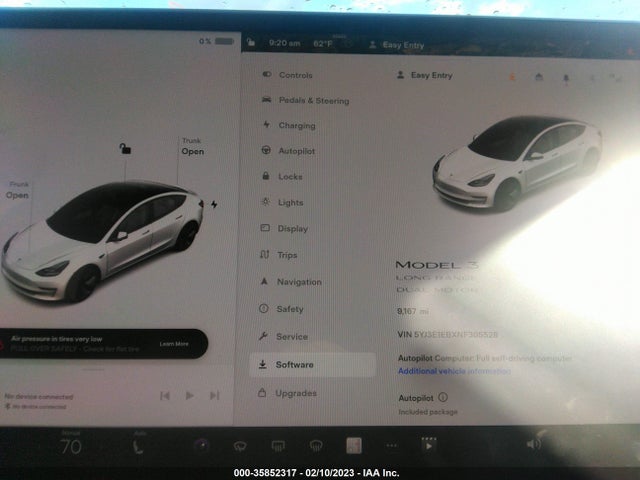 Tesla Model 3 Long Range 2022 5YJ3E1EBXNF305528 Image 7