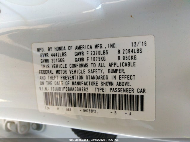 Acura TLX 2017 19UUB1F38HA008292 Image 9