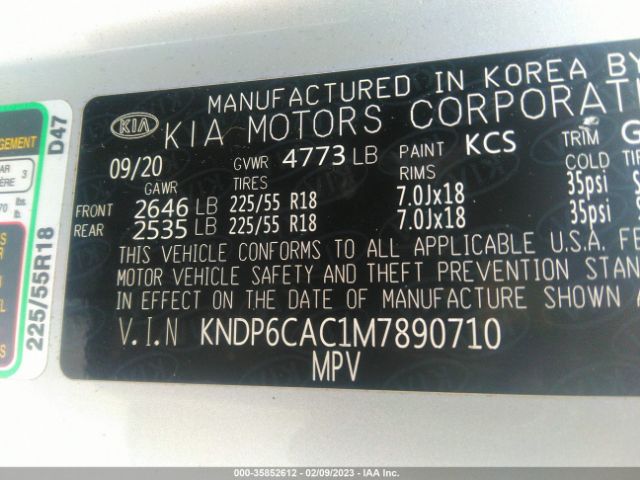 KNDP6CAC1M7890710 KIA SPORTAGE S
