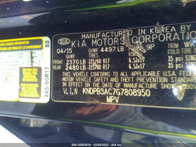 KNDPB3AC7G7808950 KIA Sportage Lx