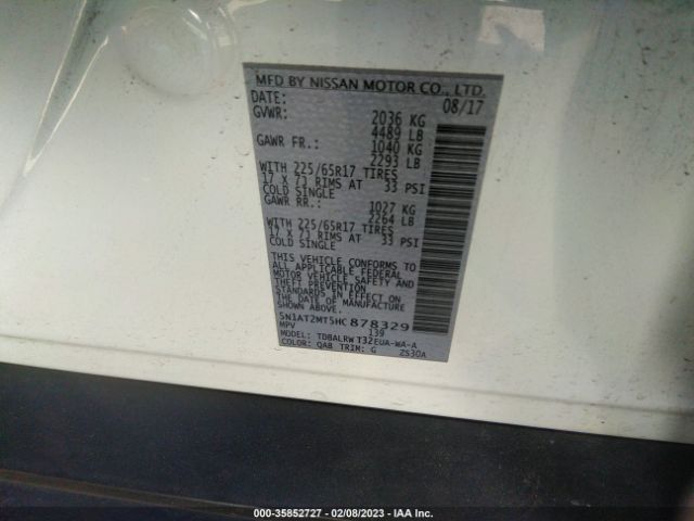 5N1AT2MT5HC878329 Nissan Rogue Sl