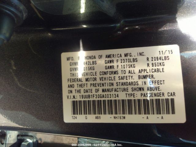19UUB1F30GA003134 Acura TLX