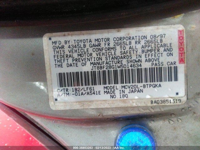 JT8BF28G1W5014634 Lexus ES 300 LUXURY SPORT SDN