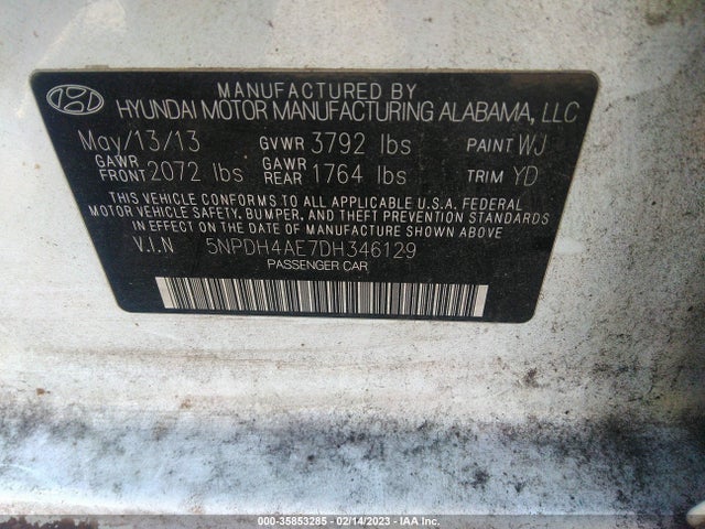 Hyundai Elantra Gls 2013 5NPDH4AE7DH346129 Image 9