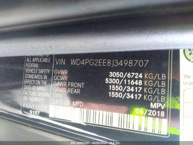 WD4PG2EE8J3498707 Mercedes-Benz METRIS PASSENGER VAN